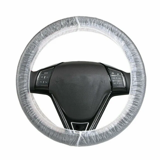Universal 100Pcs Car Steering Wheel Cover For Disposable Plastic Protective Cove