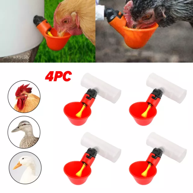 4PCS Water Drinking Cups Chicken Waterer Automatic Poultry Drinkers U9