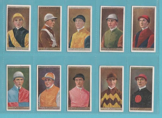 Horse Racing - Ogdens - Set Of  50  Jockeys  &  Owners  Colours  Cards   -  1927
