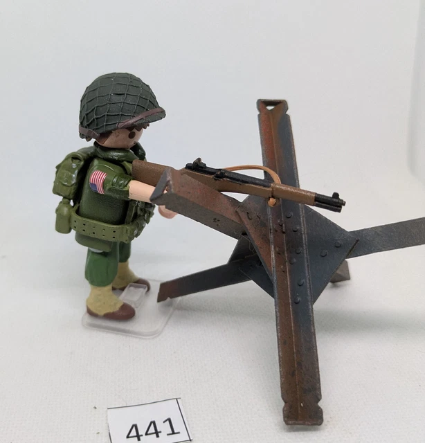 Custom Playmobil WW2 – Soldat Américain D-Day Avec Hérisson Tchèque – N°441 (Occasion)