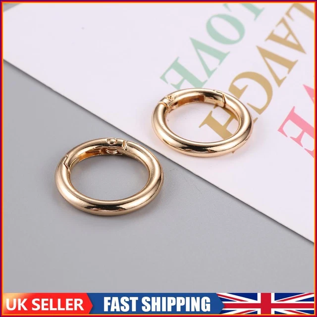 2pcs 2cm Metal Circle Trigger Rings DIY Accessories Alloy for Bag (Gold)