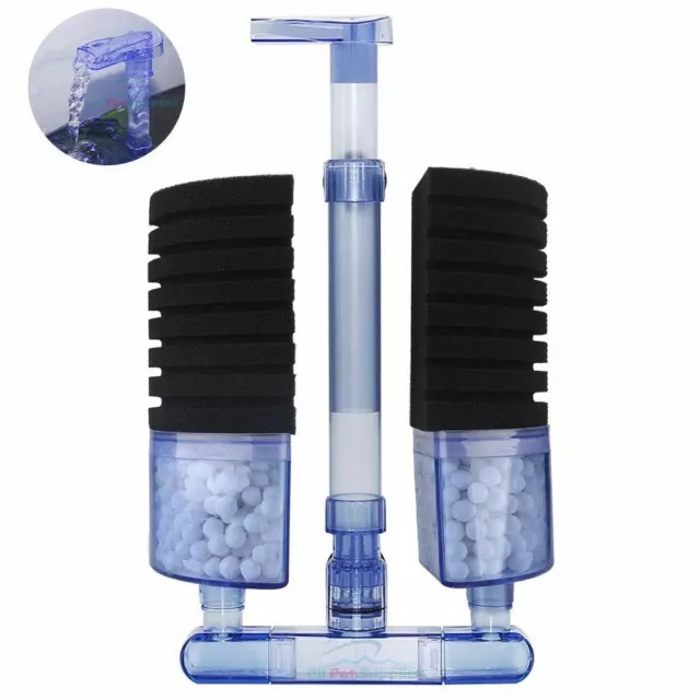 Bio Sponge Filter with Ceramic Media Ball for Fry Shrimp Tank up to 20/75 Gallon