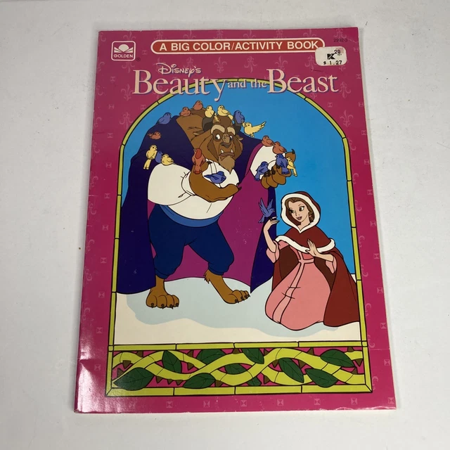 DISNEY BEAUTY AND The Beast Big Coloring Book 1991 Golden Book £9.27
