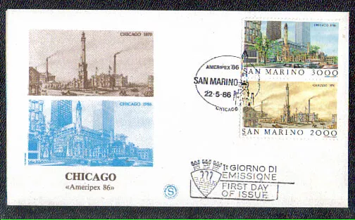 Busta 1986 - LOTTO/8064Z - SAN MARINO - AMERIPEX 86 - FDC