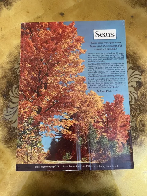 VINTAGE SEARS ROEBUCK AND CO FALL  & WINTER 1971 CATALOG Philadelphia 1643 PAGES