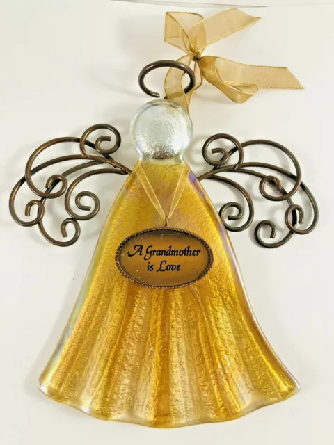 Angel  "A Grandmother is Love"  Metal and Glass 6"