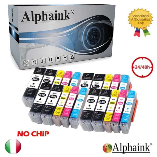 20 CARTUCCE PER HP 364XL-NOCHIP Deskjet 3070 4620 D5445 D5460 D5463 D5468 3520