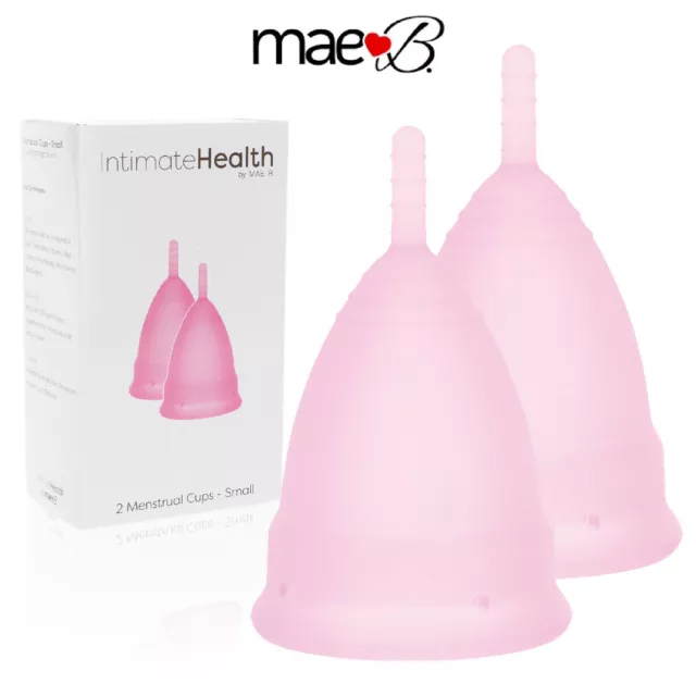 Mae B 2 Menstrual Cups Small Piccole Coppette Mestruale Riutilizzabile Set of 2