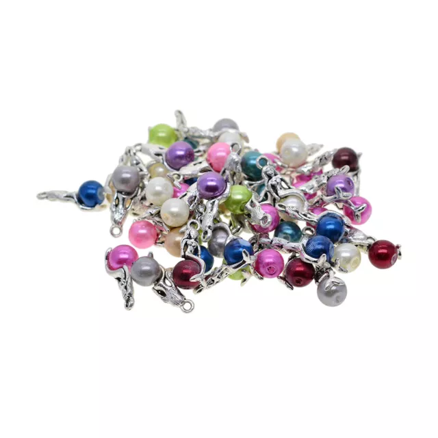 50 Stück Meerjungfrau Charm Perlen Anhänger DIY Schmuck Herstellung Zubehör