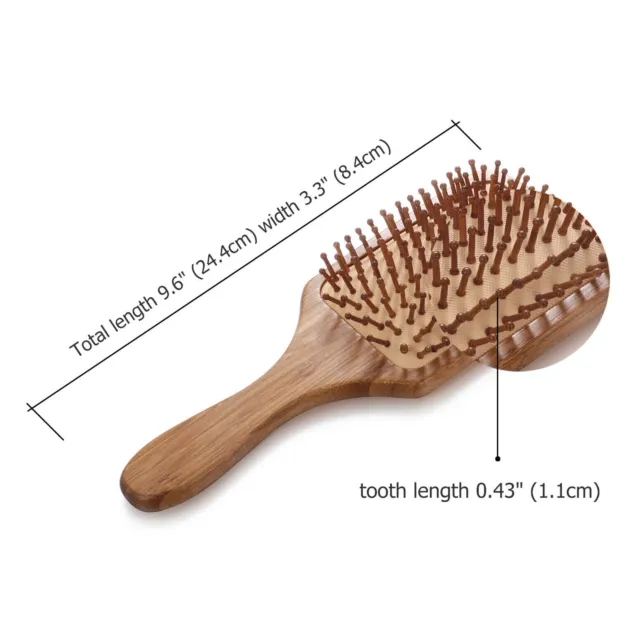 Masajeadora de cepillo de pelo de paleta antiestática de bambú de madera 3