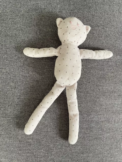 Doudou Peluche Chat Ours Blanc Étoile Rose  Bout'chou Monoprix