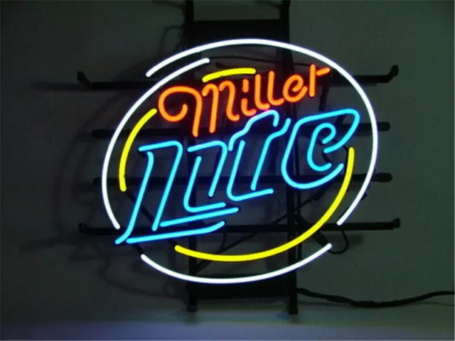 Miller Lite Beer Neon Light Sign Lamp Bar Windows Glass Wall Decor 19x15