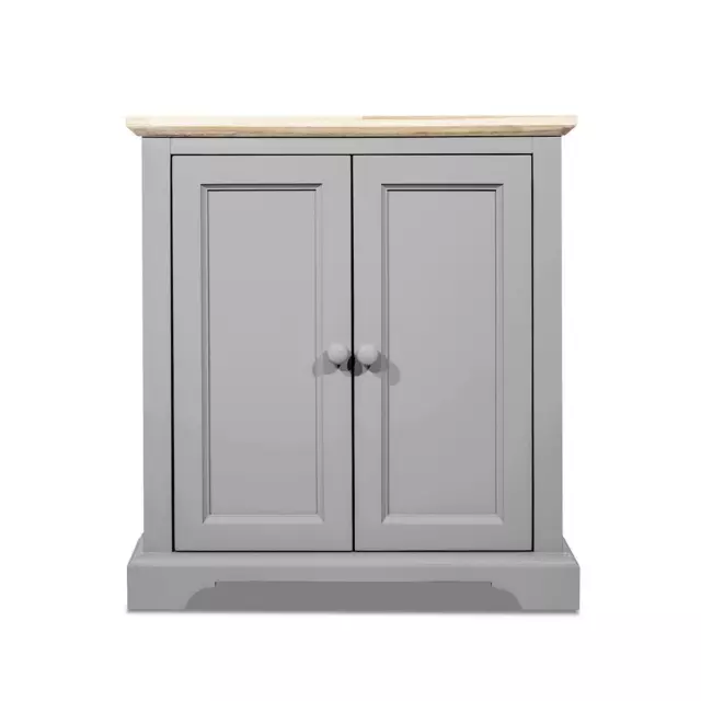 Corner Sideboard Grey Cupboard with Shelf Corner Cabinet FLORENCE Furniture