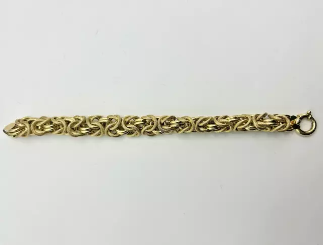 Heavy Byzantine Bracelet 8" Long 1/2" Wide 14K Yellow Gold 28 Grams 2