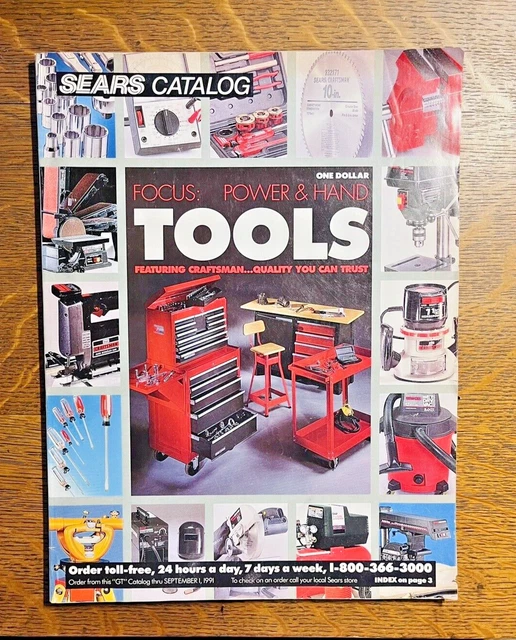 VINTAGE 19901991 SEARS Catalog Hand and Power Tools Craftsman 13.44