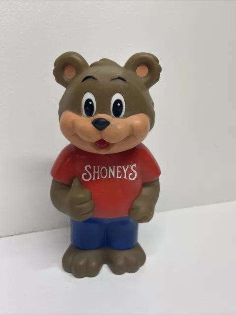 VINTAGE 1993 SHONEY’S BEAR BANK (HARD PLASTIC) Coins Money