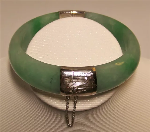 New without tags, unused brand new flat green Jade Bangle bracelet. 7 1/2 inches