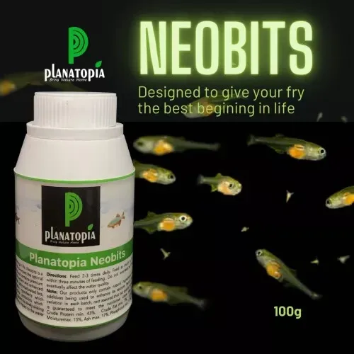 PLANATOPIA NEOBITS- Best for BETTA and ANGLE Fry 100g, Fish Fry feed/ Baby Food