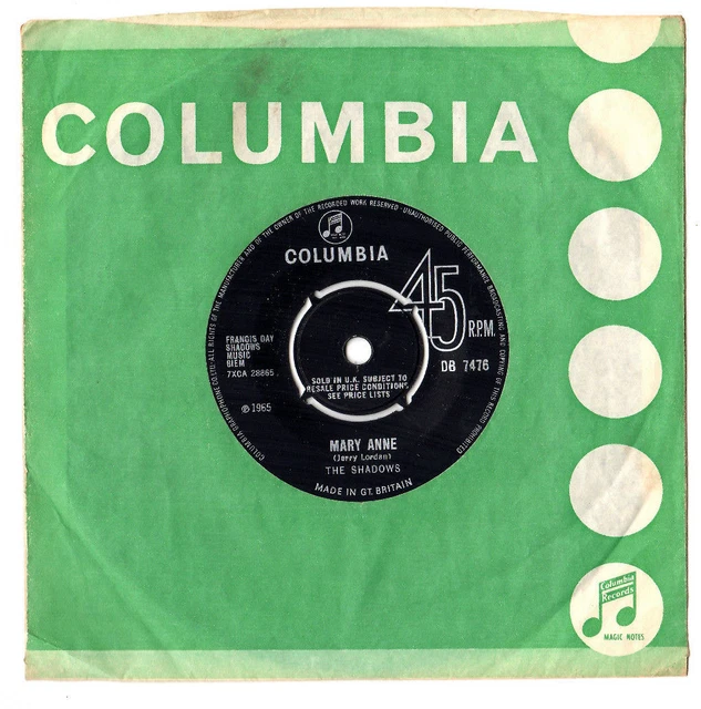 The Shadows - Mary Anne / Chu-Chi.uk Orig 1965 7" & Co/Sl.n/Mint