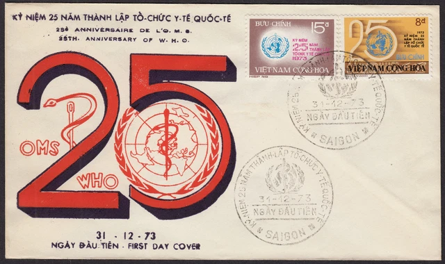 Vietnam-Süd 1975 - FDC - 25 Jahre WHO - Mi-Nr. 542/543