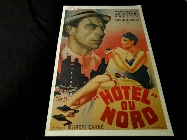 Herbé ™ Cinema Hotel du Nord JOUVET ARLETTY- Poster/Reproduction HQ 50x70cm d'une Affiche Vintage/Ancienne