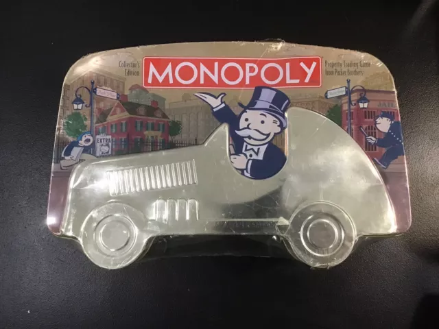 Vintage Monopoly Collector's Edition Tin Car Box 2001 Board Game New Sealed