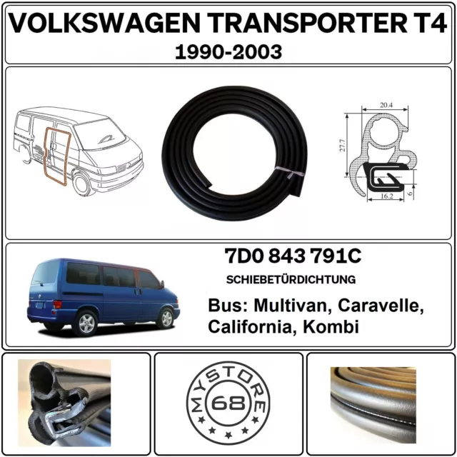 Coulissante pour VW T4 Volkswagen Transporteur T4 Bus 1990-2003 Joint 7D0843791C