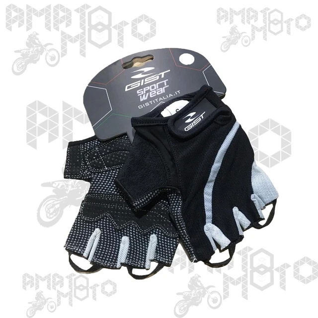 Guanti Bici Da Corsa Estivi Mezze Dita Marca Gist Mod. Feel Nero Bici Mtb