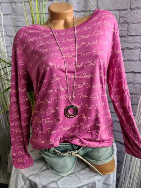 Tom Tailor Shirt Pulli Top Langarm pink rosa Muster 36 bis 46 (3 220) NEU