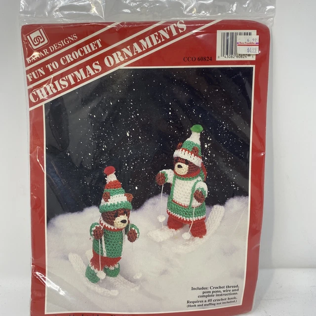 Banar Navidad Oso de Esquí Adornos Crochet Kit Diseños Lori Jean Karluk CCO60824