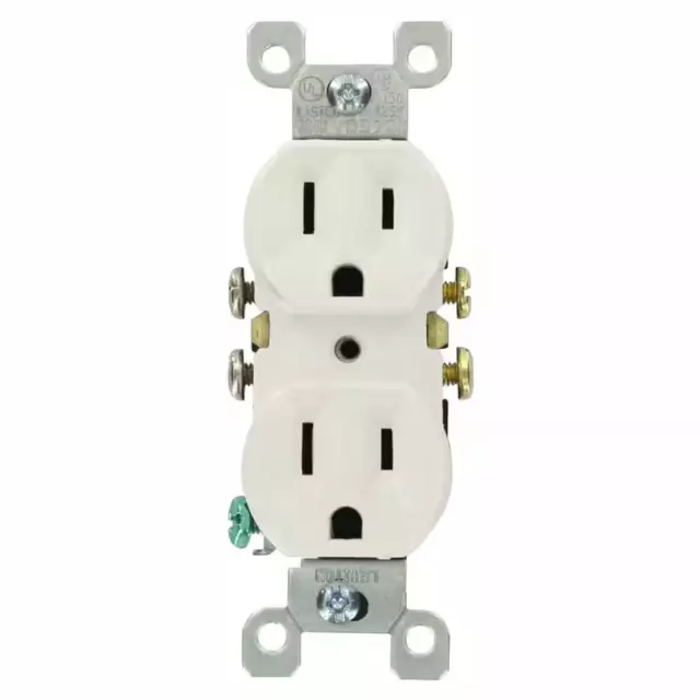 (20 Pack) Outlet Receptacle 125v 15 Amp Duplex Residential Dual Electrical Wall