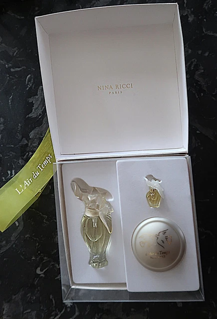 Pendentif Flacon NINA RICCI Air Du Temps - En Verre Et Métal Doré, Occasion Rare
