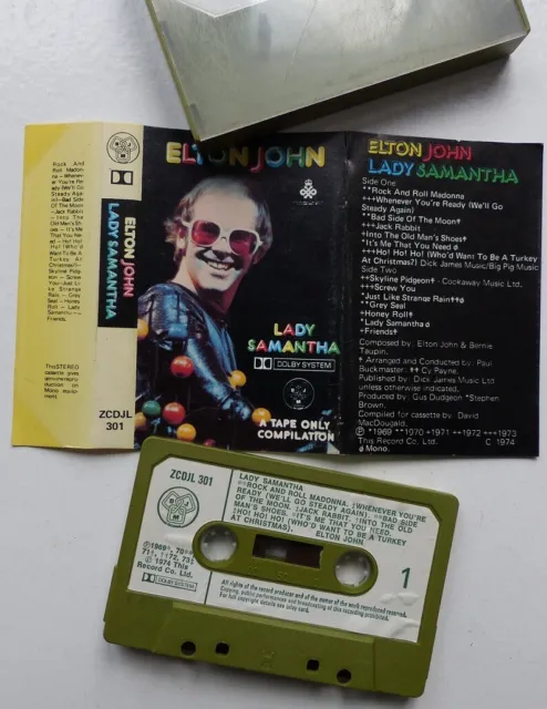 Elton John- K7 Cassette Audio Tape - Lady Samantha (Cassette Verte, Green Tape)