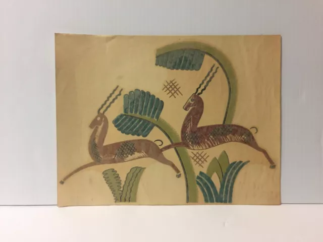 1937 The Meyercord Co. Calcomanía de decoración de pared transferencias - ciervo en funcionamiento - código 256
