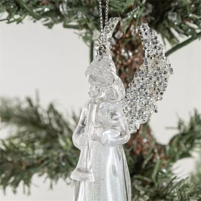 Sparkling Acrylic Christmas Angel Ornament Illuminate Tree with Magical Colors 3