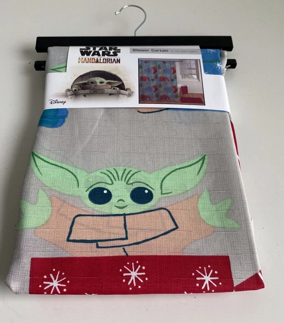 DISNEY MANDALORIAN BABY Yoda Grogu Christmas Fabric Shower Curtain