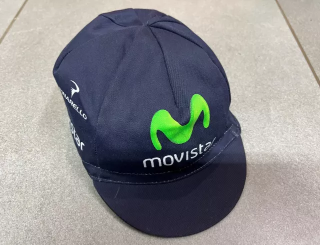 Casquette Cap Officielle Velo Cyclisme Bleue Team Movistar Nalini Pinarello Rare