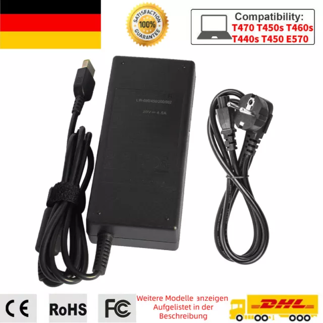 90W für Lenovo ThinkPad AC Power Adapter Laptop Ladegerät Slim USB Tip 20V 65W