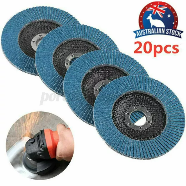 10PCS 5'' 125MM Angle Grinder Flap Sanding Disc 40 60 80 120Grit Grinding Wheel