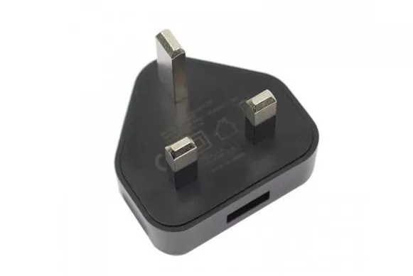 UK Plug Adapter 3 Pin Mains to USB Charger Travel for Mobile Tablet 5V 1A CE