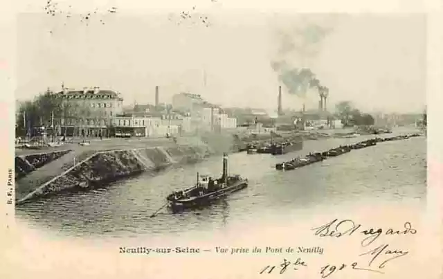 92 - Neuilly sur Seine - Vue prise du Pont de Neuilly - Bateaux - Précurseur - C