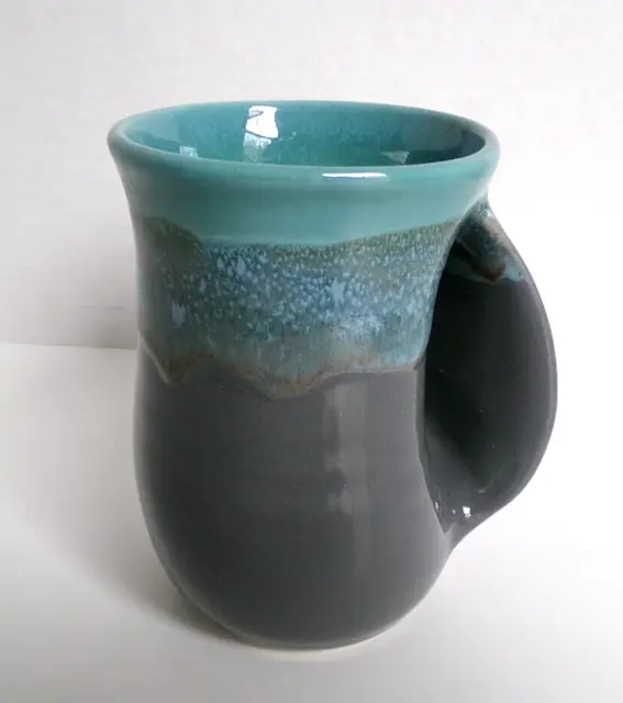Neher Clay in Motion Hand Warmer Coffee Tea Right Hand Ceramic Mug 2021  5 1/8"