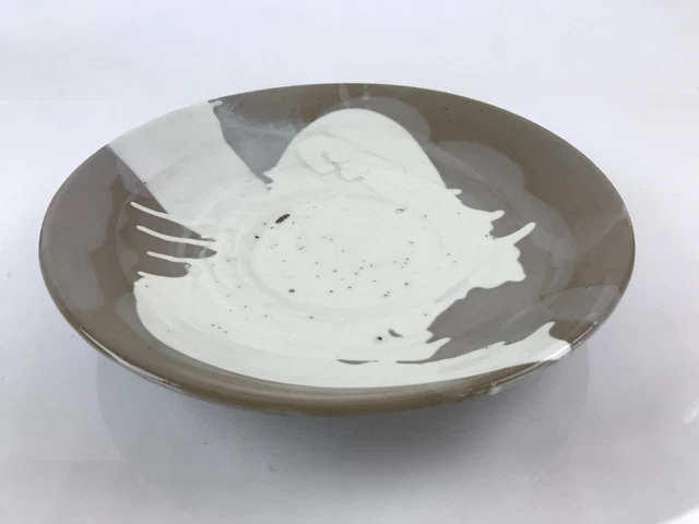 Japanese Ceramic Ozara Large Plate Vtg Serving Display White Grey Glaze PY461 2