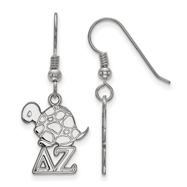 Sterling Silver Delta Zeta Small Dangle Earrings
