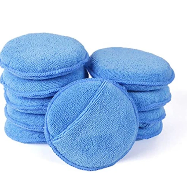 10Pcs Microfiber Wax Applicator Polishing Pad Foam Sponge Car Cleaning Buffer