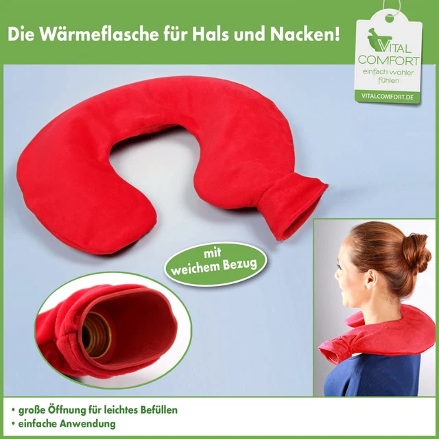 Wärmflasche mit Bezug Nacken Hals Nackenwärmflasche Kuschelfleece Bettflasche