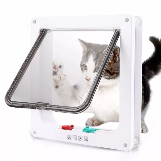 Chatière Trappe Abattant pour Chat PVC Taille au Choix Fermeture Sécurité Porte