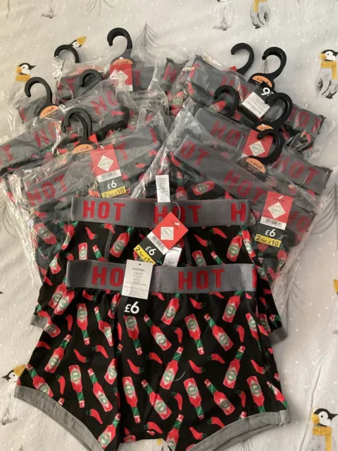 22 Pairs Men’s Boxers Asda George RRP £6 Or £10 For 2 - Size XS - BNWT RESALE