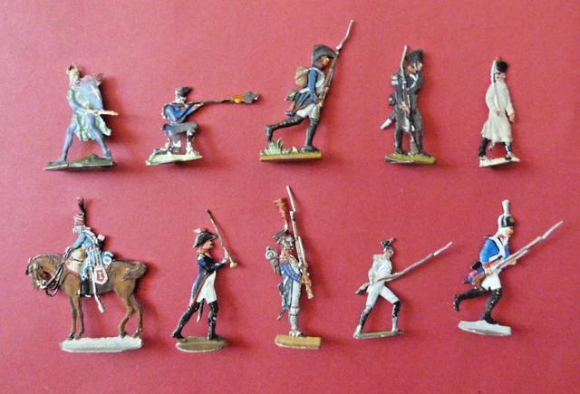 Plats d'étan - Znnfguren - Flat tn : 25 soldats franças guerre de