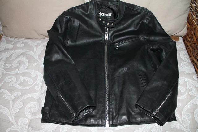 Blouson Moto Perfecto Harley Davidson Cuir Noir, Taille XXL – Style Aviateur Schott Douglas